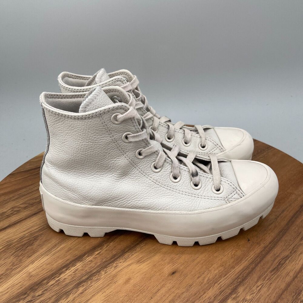 Converse Chuck Taylor All Star Lugged Shoes Womens 7 White Leather Lift Platform
